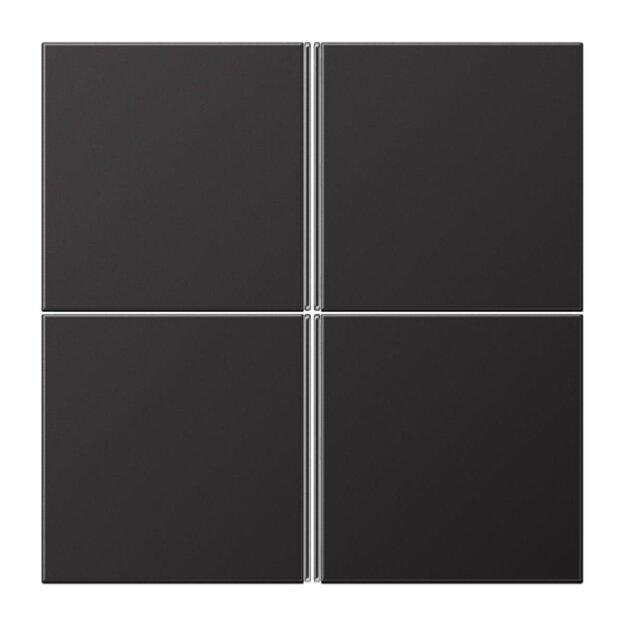 Jung AL2404TSAD Tastensatz komplett 4fach (lackiertes Aluminium) Dark Serie LS