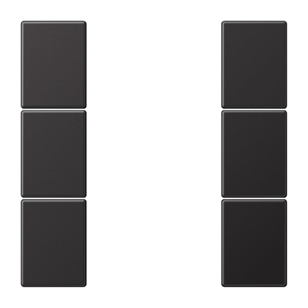 Jung AL2503TSAD Tastensatz komplett 3fach (lackiertes Aluminium) Dark Serie LS