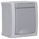 Aufputz Steckdose Feuchtraum 1-fach IP54, Modell Pacific, grau