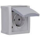 Aufputz Steckdose Feuchtraum 1-fach IP54, Modell Pacific, grau
