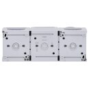 Aufputz Feuchtraum Steckdose 3-fach waagrecht IP54, vorverdrahtet, Modell Pacific, grau