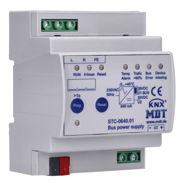 MDT STC-0640.01 Busspannungsversorgung mit Diagnosefunktion, 4TE, REG, 640mA