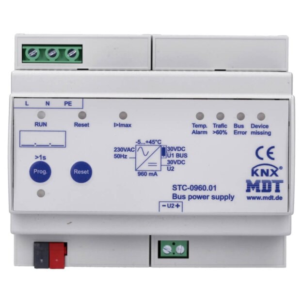 MDT STC-0960.01 Busspannungsversorgung mit Diagnosefunktion, 6TE, REG, 960mA