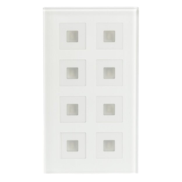 MDT RF-GTT8W.01 KNX RF+ Funk Glastaster 8-fach Plus Aktor/RTM, Weiß, für ETS5
