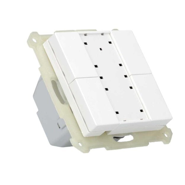 MDT RF-TA55A4.01 KNX RF+ Funk Taster 4-fach Plus mit Aktor , Reinweiß matt, für ETS5