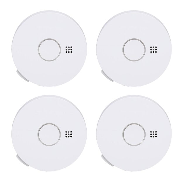 Gira 114502 Rauchmelder Basic Q Label reinweiss - 4er Pack