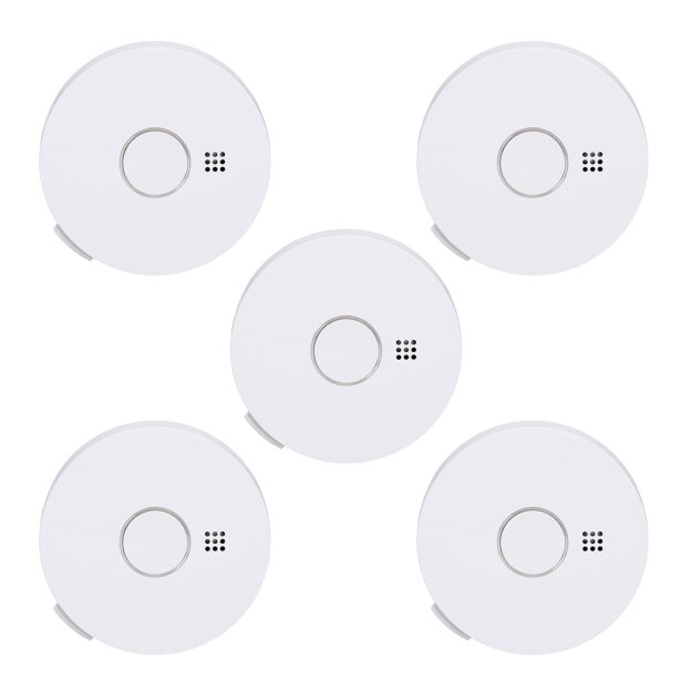 Gira 114502 Rauchmelder Basic Q Label reinweiss - 5er Pack