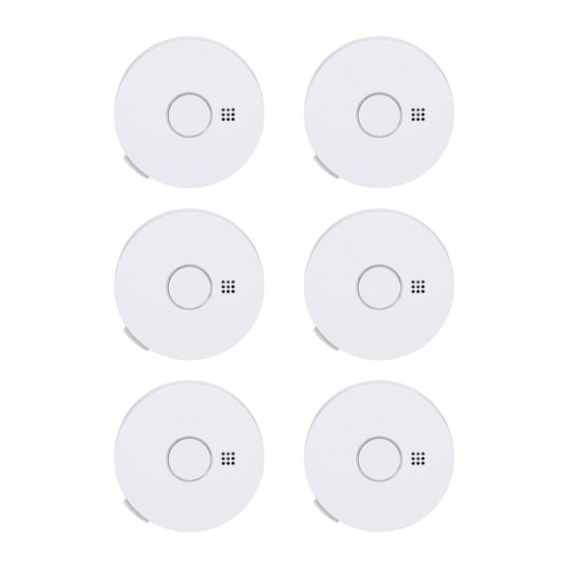 Gira 114502 Rauchmelder Basic Q Label reinweiss - 6er Pack