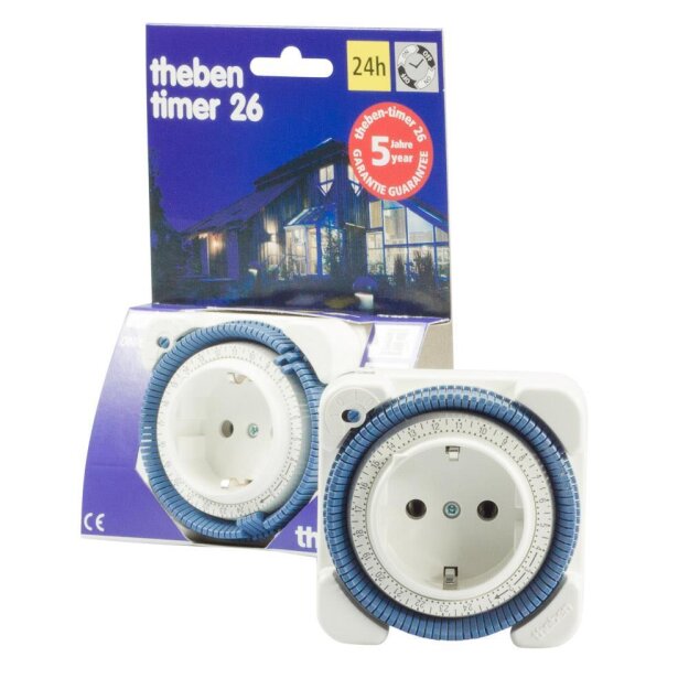 Theben TIMER 26 Zeitprogrammstecker Zeitschaltuhr Schaltuhr weiss 2er