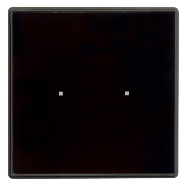 Zennio - SQUARE TMD 2 - kapazitiver KNX-Taster, 2  Tasten,  Thermostat, Temperaturfühler - SCHWARZ - ZVI-SQTMD2-A