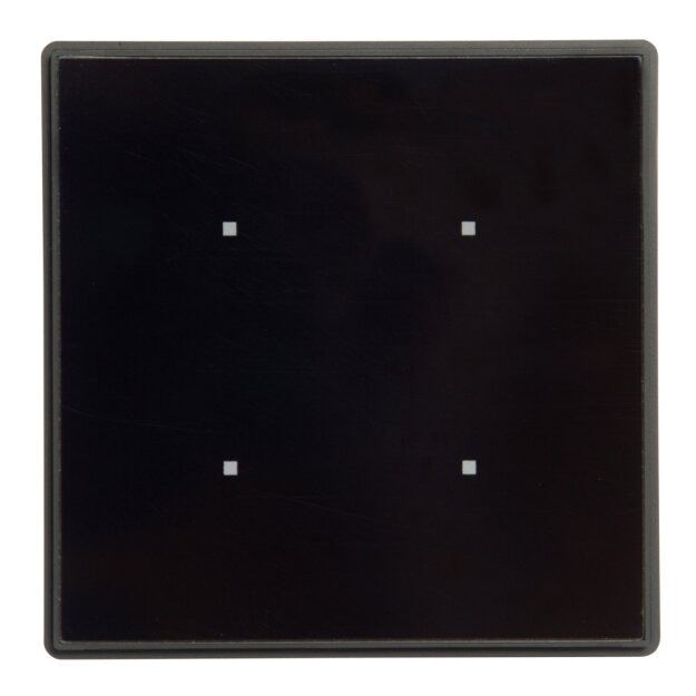 Zennio - SQUARE TMD 4- kapazitiver KNX-Taster, 4  Tasten,  Thermostat, Temperaturfühler - SCHWARZ - ZVI-SQTMD4-A