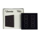 Zennio - SQUARE TMD 6 - kapazitiver KNX-Taster, 6  Tasten,  Thermostat, Temperaturfühler - SCHWARZ - ZVI-SQTMD6-A