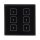 Zennio - SQUARE TMD 6 - kapazitiver KNX-Taster, 6  Tasten,  Thermostat, Temperaturfühler - SCHWARZ - ZVI-SQTMD6-A