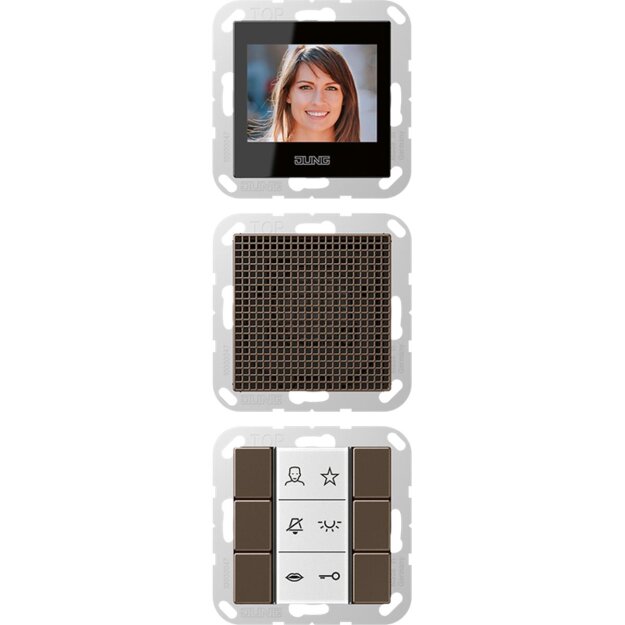 Jung SIVIA622MO Video-Innenstation (Thermoplast bruchsicher) Mokka Serie A / AS