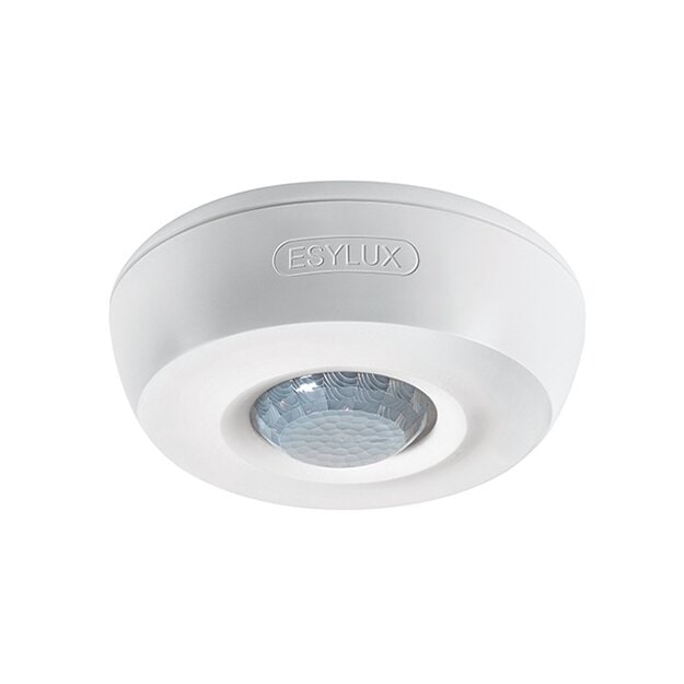 ESYLUX EB10430435 Decken-Präsenzmelder 360° Aufputz Reichweite ca Ø 8 m Nulldurchgangsschaltung fernbedienbar PD 360i/8 BASIC Weiß