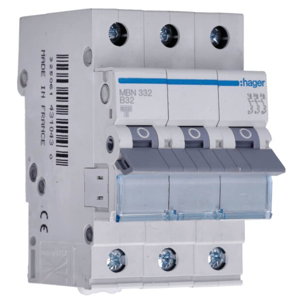 Hager Leitungsschutzschalter MBN332 3-polig 6kA B-32A 3M