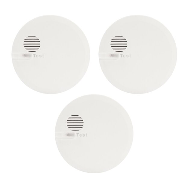 3x Hekatron Rauchmelder Genius Plus Edition - Rauchwarnmelder ohne Klebepad