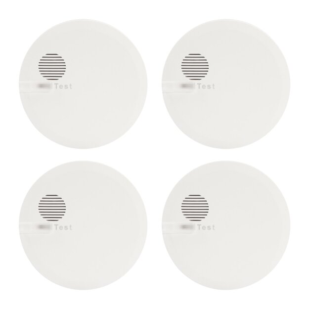 4x Hekatron Rauchmelder Genius Plus Edition - Rauchwarnmelder ohne Klebepad