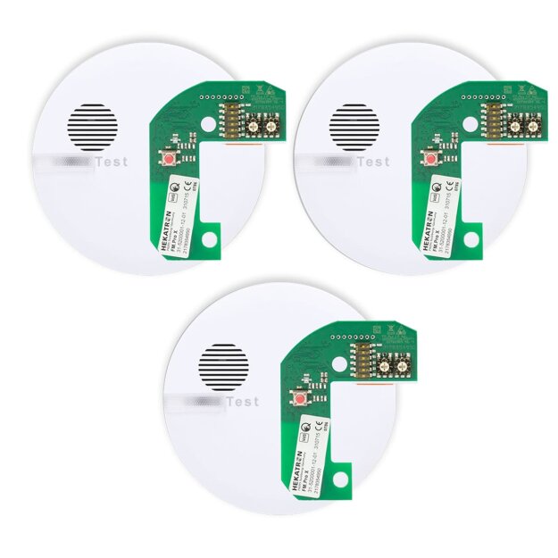 Hekatron Rauchwarnmelder Genius Plus X + Funkmodul Pro X 3er Pack