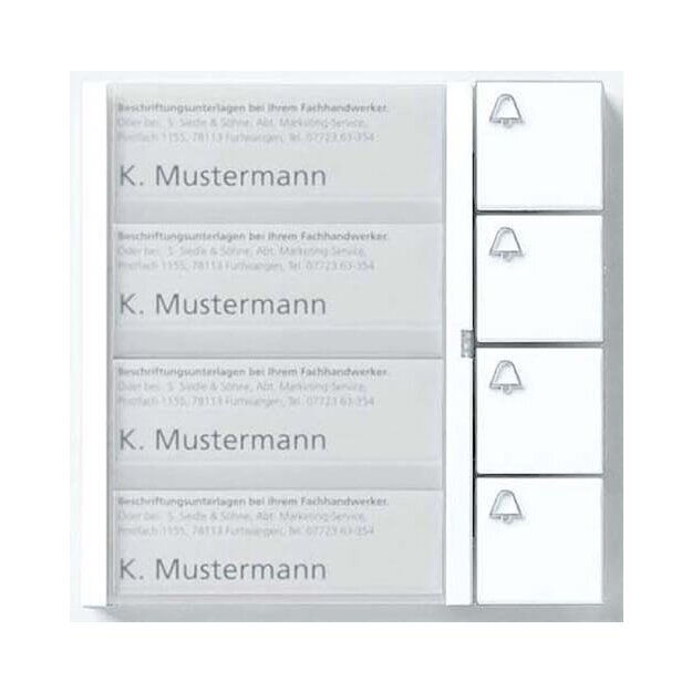Siedle BTM 650-04 SM Bus-Tasten-Modul 200035743 Silber-Metallic