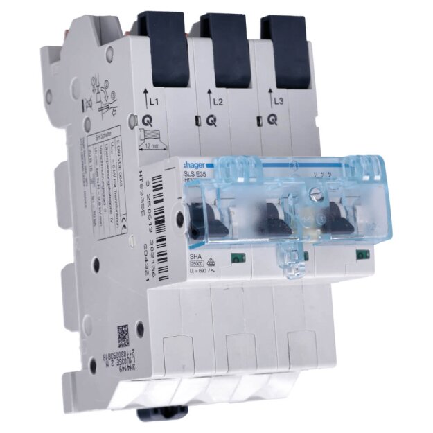 Hager SLS-Schalter 35A 3-polig E-Charakter HTS335E