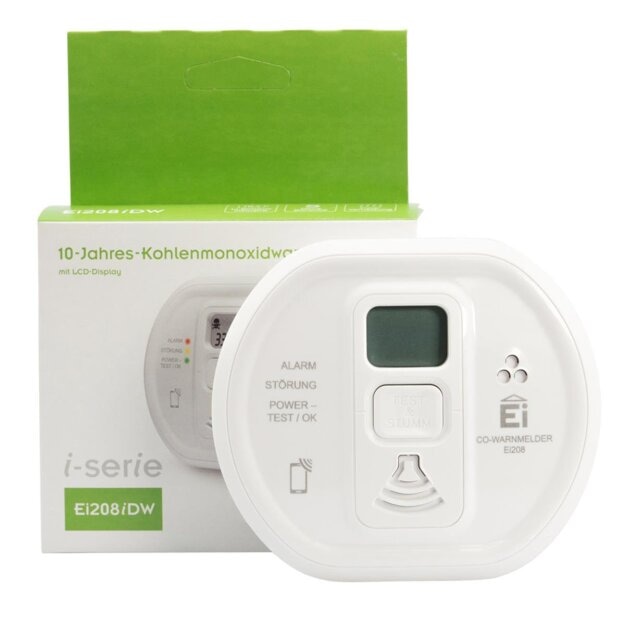 Ei Electronics Ei208iDW Kohlemonoxidwarnmelder funkvernetzbar mit Display 10-Jahres-Batterie Ei 208i DW, 1er Pack