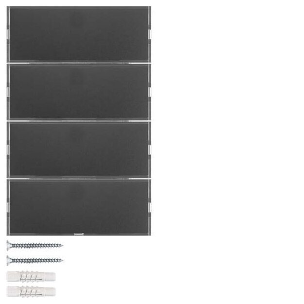 Berker 80164776 Tastsensor 4-fach Komfort mit Beschriftungsfeld KNX K.1 Anthrazit matt lackiert