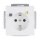 Busch-Jaeger 3120 EUCB-84 FI-SCHUKOMAT SCHUKO® Steckdosen-Einsatz mit Fehlerstrom-Schutzschalter (Thermoplast) Studioweiß 2CKA003116A0662