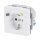 Busch-Jaeger 3120 EUCB-84 FI-SCHUKOMAT SCHUKO® Steckdosen-Einsatz mit Fehlerstrom-Schutzschalter (Thermoplast) Studioweiß 2CKA003116A0662
