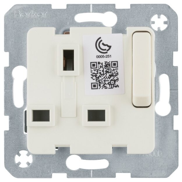 Berker 53420212 Steckdose British Standard 13A mit erhöhter Berührungsschutz abschaltbar Weiß