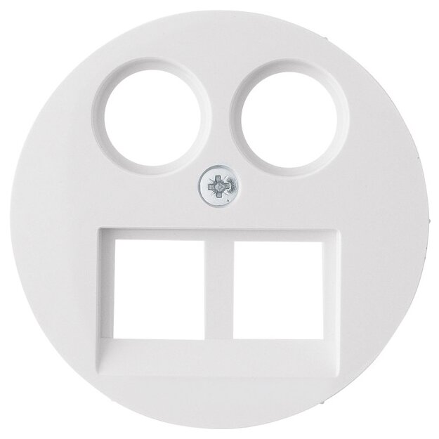 Berker 14452089 Zentralstück für 2-fach UAE-Steckdose TV und FM Homeway R.x Polarweiß glänzend