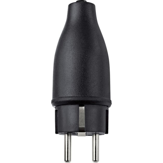 Merten 123851 Vollgummi-SCHUKO-Stecker Schwarz