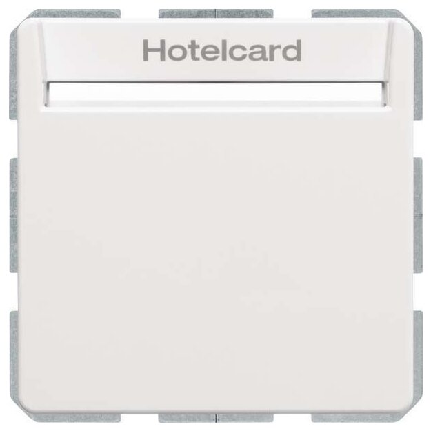 Berker 16406099 Relais-Schalter mit Zentralstück für Hotelcard Berker Q.1/Q.3 Polarweiß samt