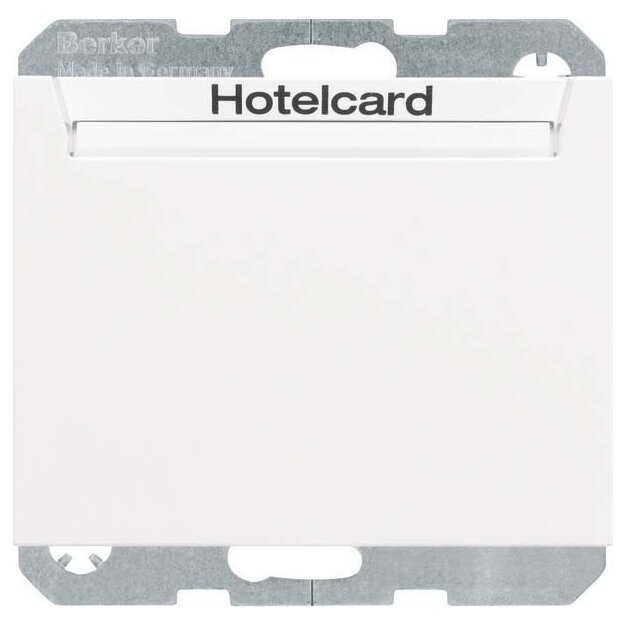 Berker 16417119 Relais-Schalter mit Zentralstück für Hotelcard Berker K.1/K.5 Polarweiß glänzend