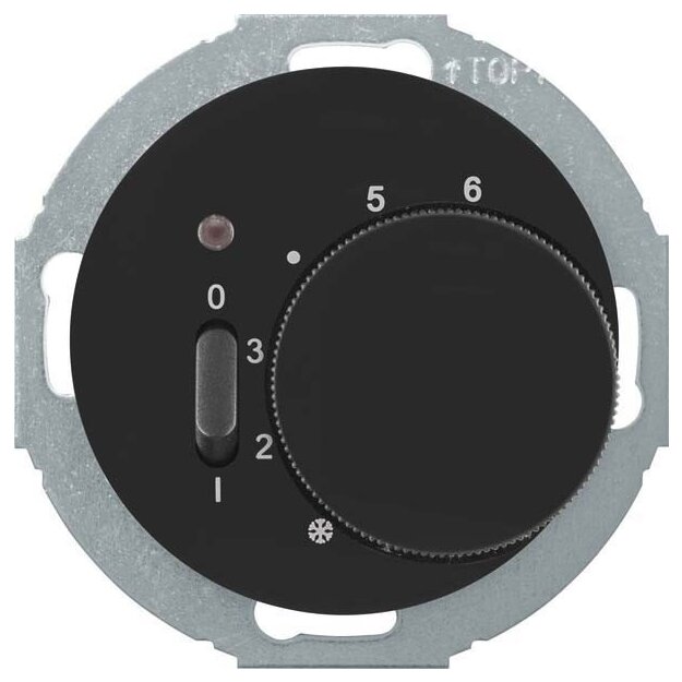 Berker 20302035 Temperaturregler mit Öffner Wippschalter und LED R.classic Schwarz glänzend