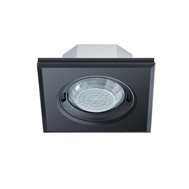 ESYLUX EP10427947 Decken-Präsenzmelder 360° Unterputz flache Bauweise Reichweite ca Ø 8 m fernbedienbar quadratisch PD-FLAT 360i/8 SQUARE BLACK Schwarz