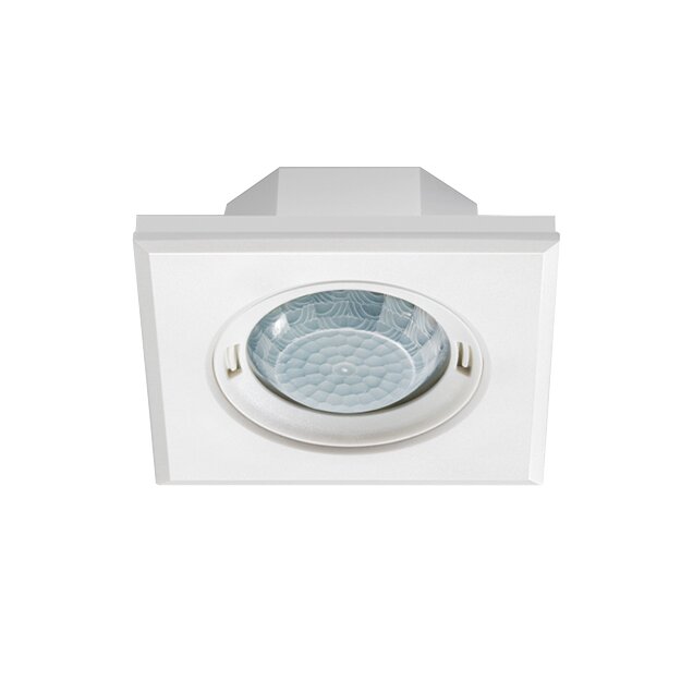 ESYLUX EP10427923 Decken-Präsenzmelder 360° Unterputz flache Bauweise Reichweite ca Ø 8 m fernbedienbar quadratisch PD-FLAT 360i/8 SQUARE WHITE Weiß