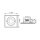 ESYLUX EP10427923 Decken-Präsenzmelder 360° Unterputz flache Bauweise Reichweite ca Ø 8 m fernbedienbar quadratisch PD-FLAT 360i/8 SQUARE WHITE Weiß
