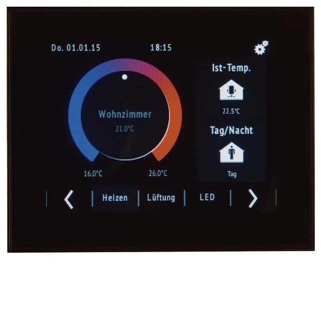 Berker 75740101 KNX Touch Control mit 3 5" Touch-Display und integrierter BCU