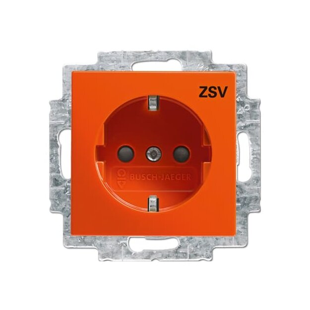Busch-Jaeger 20 EUCB-14-914-10 SCHUKO® Steckdosen-Einsatz mit Aufdruck (Thermoplast) Orange 2CKA002013A5389