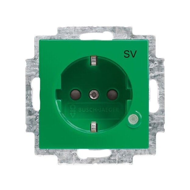 Busch-Jaeger 20 EUCBL-13-914 SCHUKO® Steckdosen-Einsatz mit LED Kontrolllicht (Thermoplast) Grün Busch-balance® SI 2CKA002013A5396