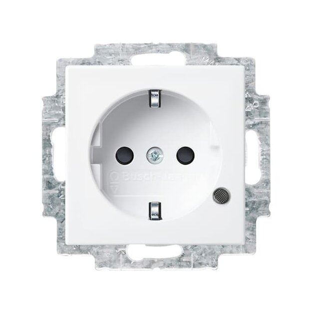 Busch-Jaeger 20 EUCBL-914 SCHUKO® Steckdosen-Einsatz mit LED Kontrolllicht (Thermoplast) Alpinweiß Busch-balance® SI 2CKA002013A5395