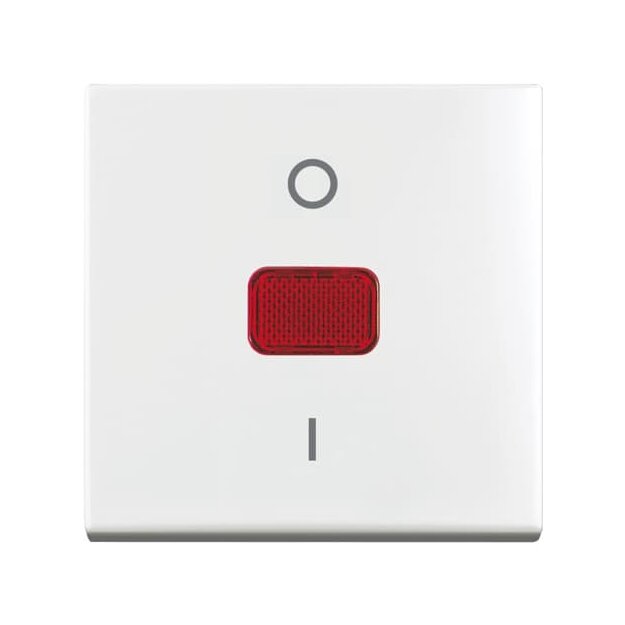 Busch-Jaeger 2544-914 Wippe mit roter Kalotte, mit Aufdruck anschraubbar (Halteelement) (Thermoplast) Alpinweiß Busch-balance® SI 2CKA001434A0663