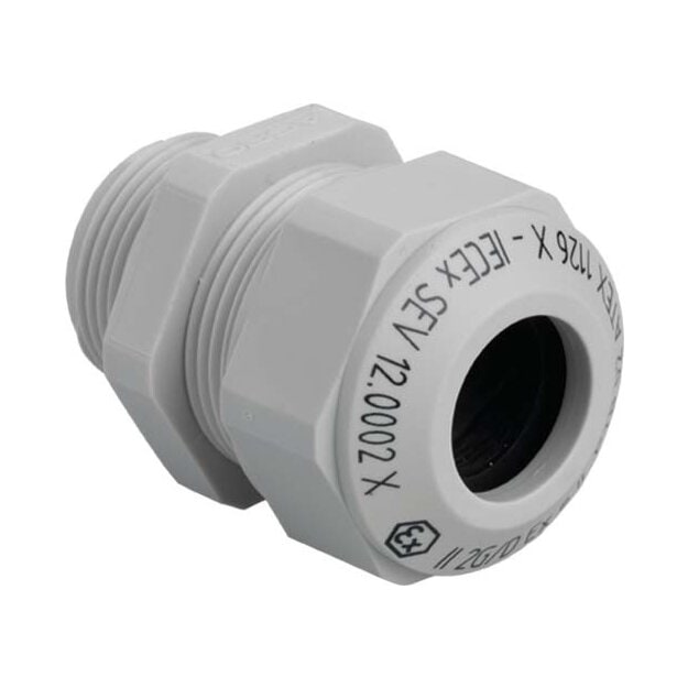 Kaiser EX1571.32.230 Kabelverschraubung Progress Kunststoff GFK M32x1.5 Grau RAL 7035 Exe II Kabel Ø22.0-23.0mm