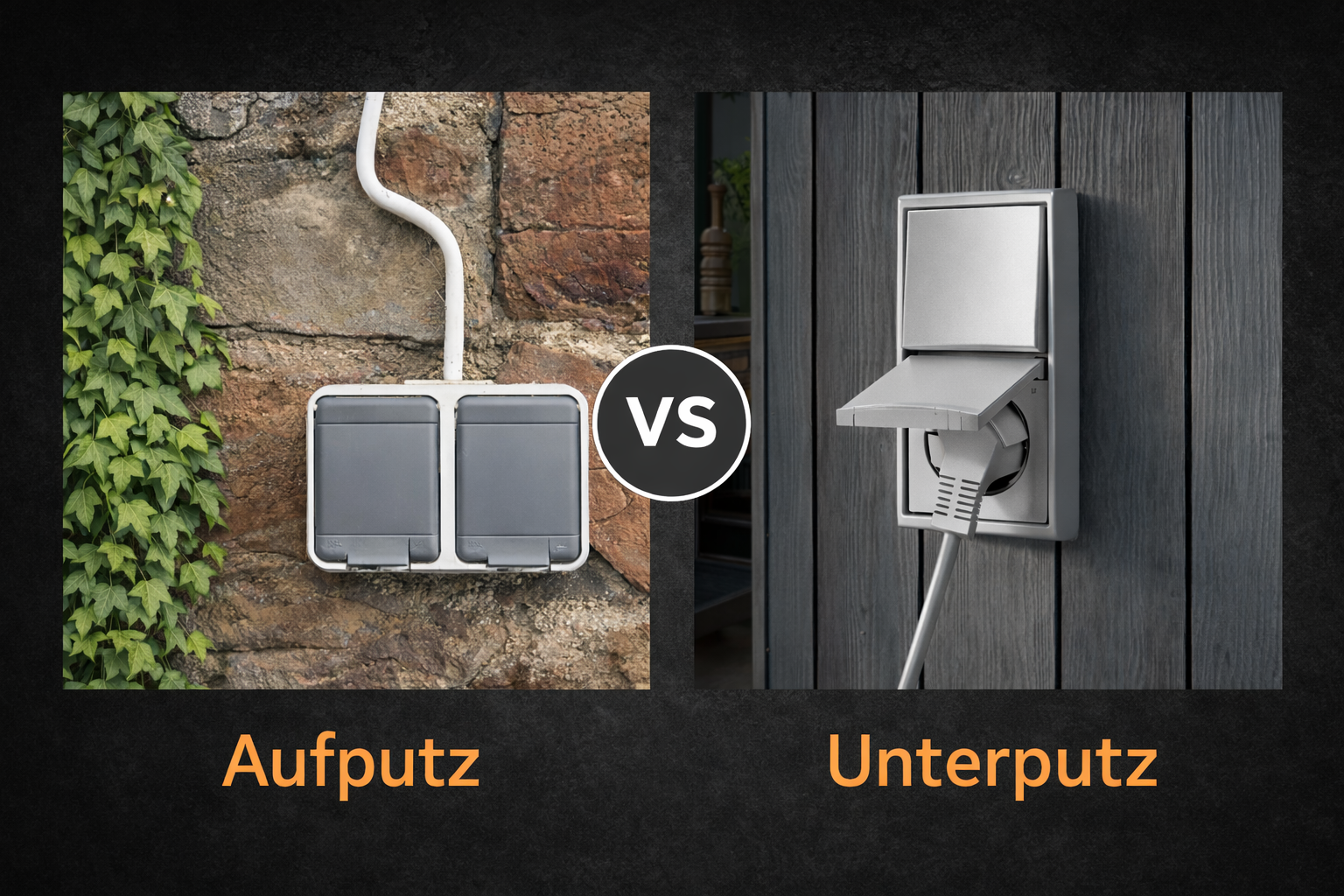 Aufputz und Unterputz Elektroinstallation im direkten Vergleich