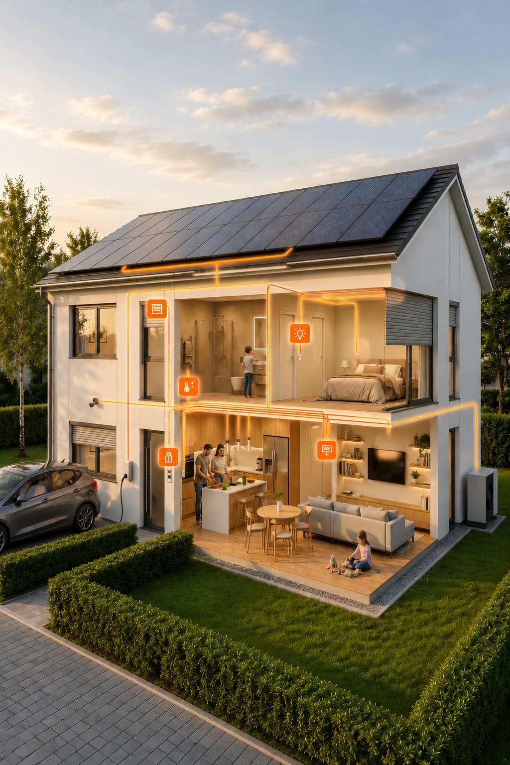 Modernes Zuhause mit Busch-free@home Smart Home Steuerung