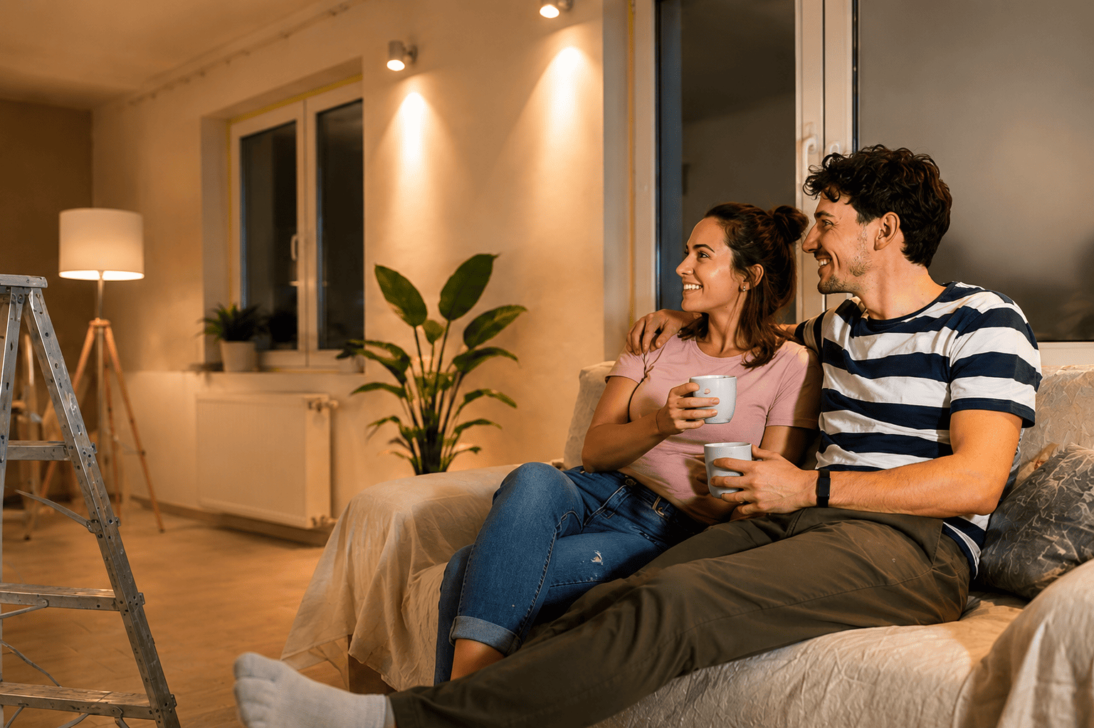Renovierte Wohnung mit smarter Beleuchtung