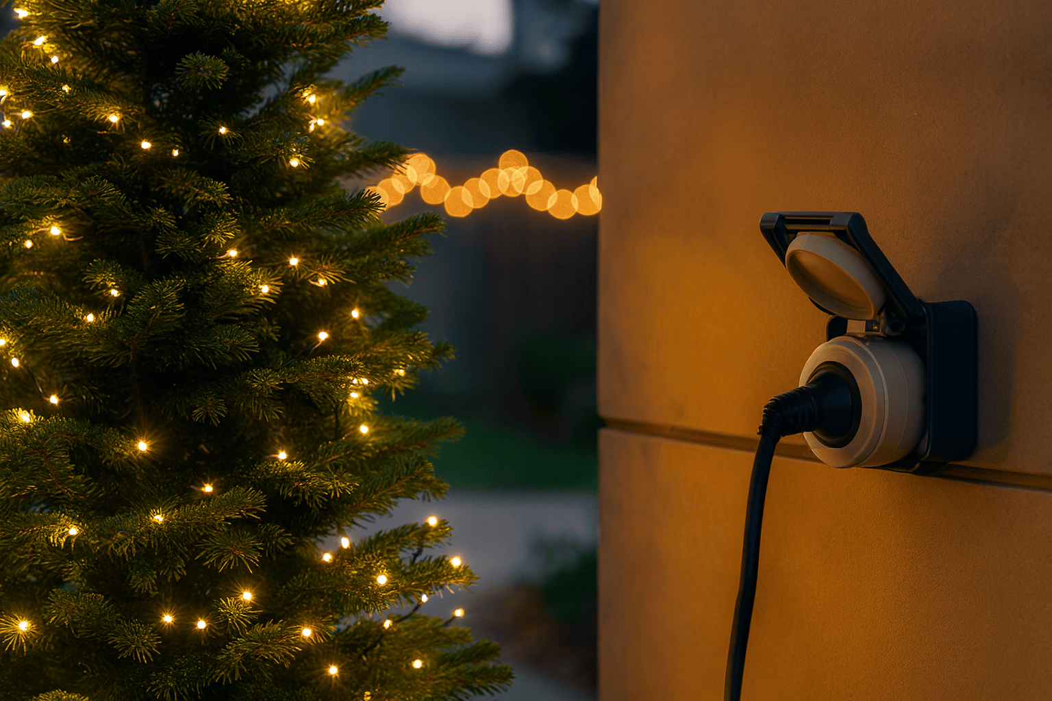 Smarte Weihnachtsbeleuchtung im Außenbereich